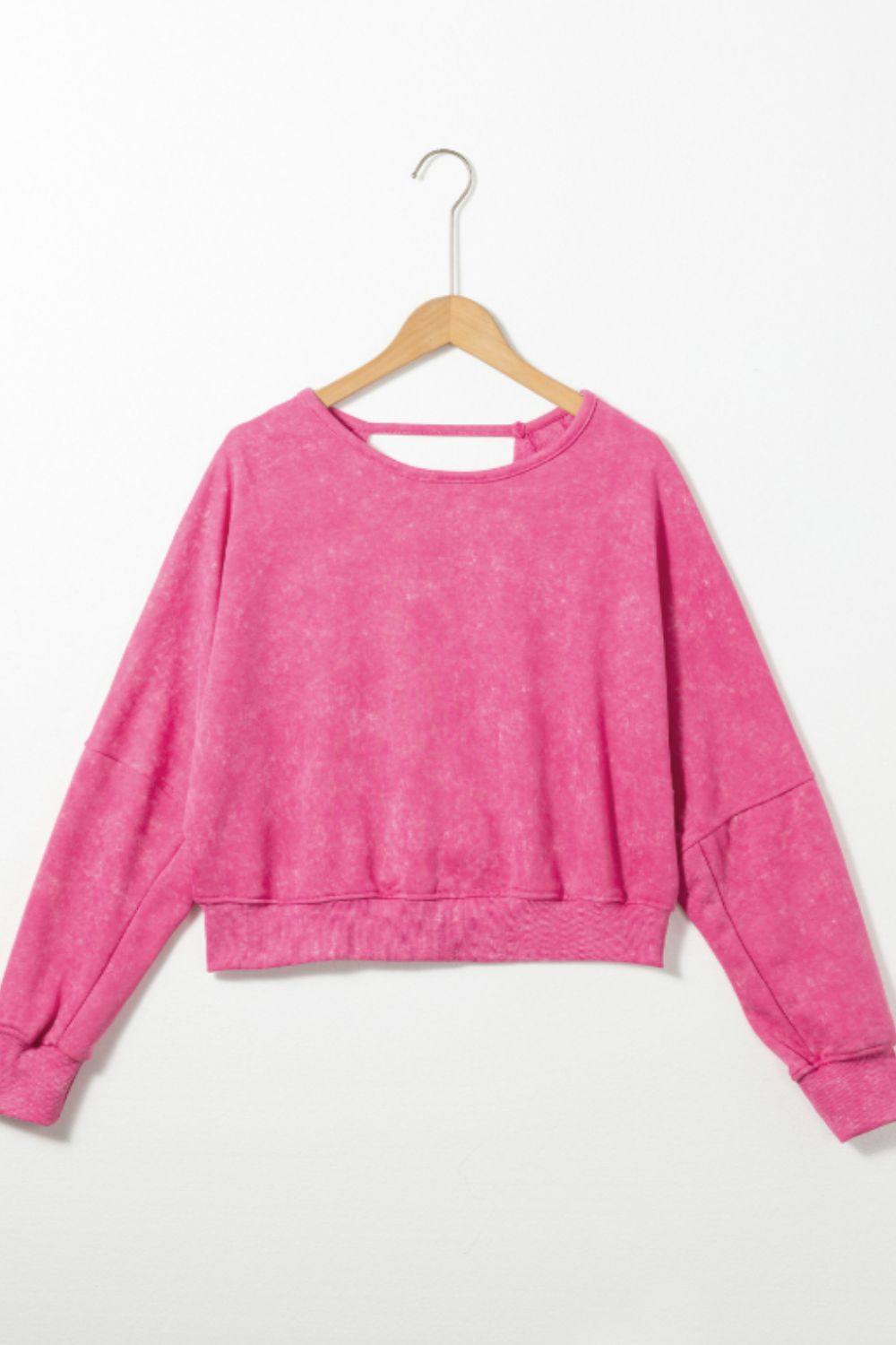 Cutout Round Neck Long Sleeve Sweatshirt