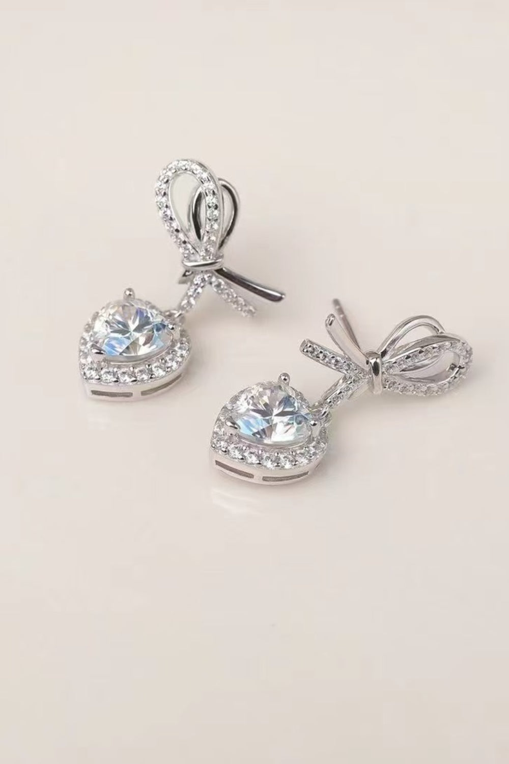 2 Carat Moissanite 925 Sterling Silver Heart Earrings