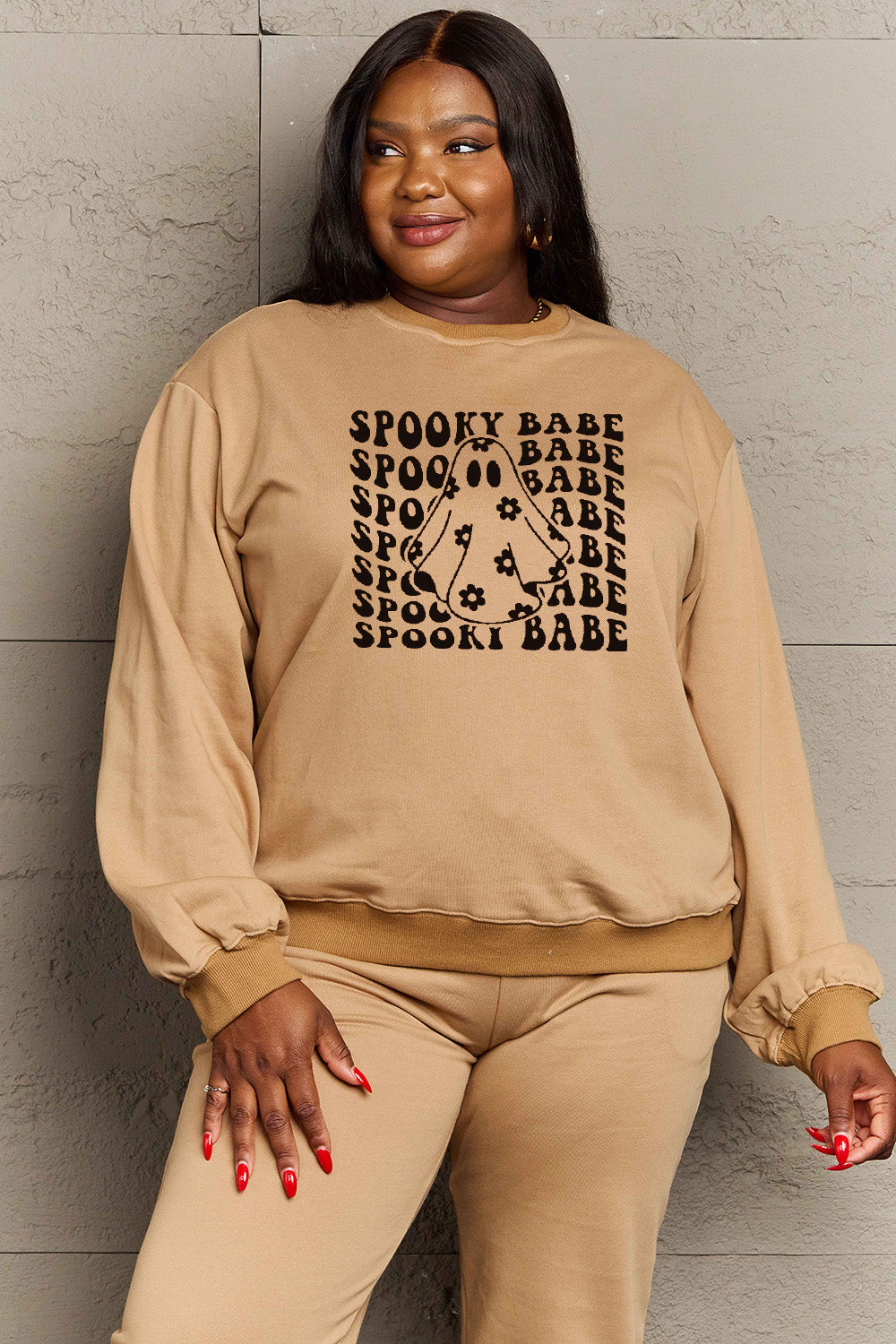 Simply Love Full Size SPOOKY BABE Graphic Sweatshirt