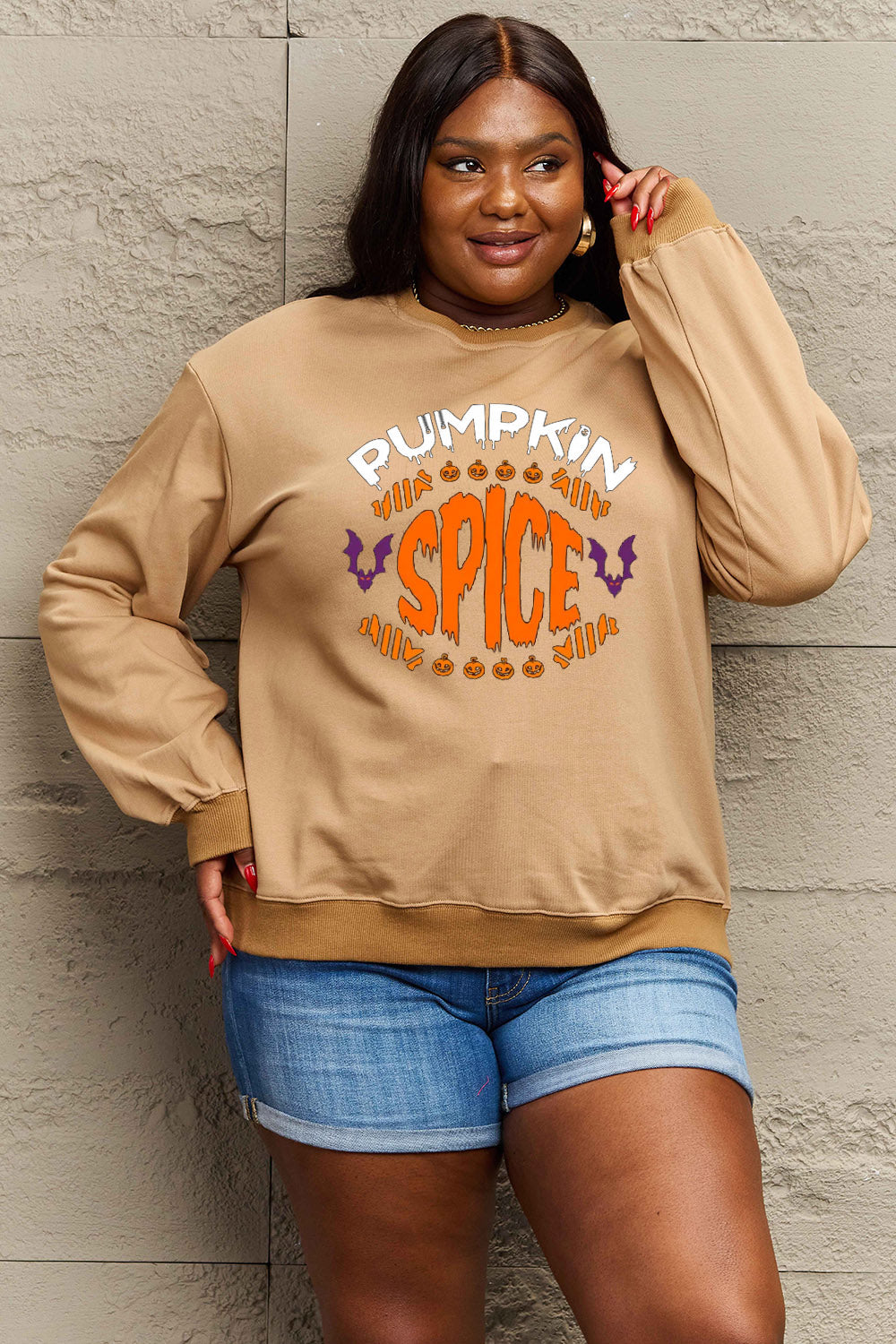 Simply Love Full Size PUMPKIN SPICE Graphic Sweatshirt