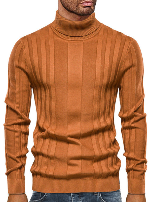 Men's new casual knitted basic base pullover turtleneck sweater