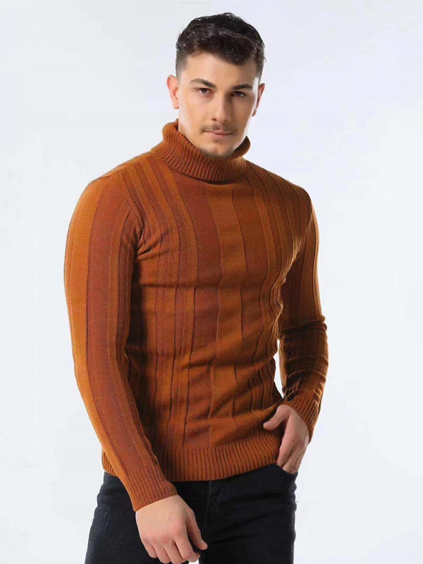 Men's new casual knitted basic base pullover turtleneck sweater