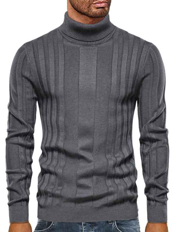 Men's new casual knitted basic base pullover turtleneck sweater