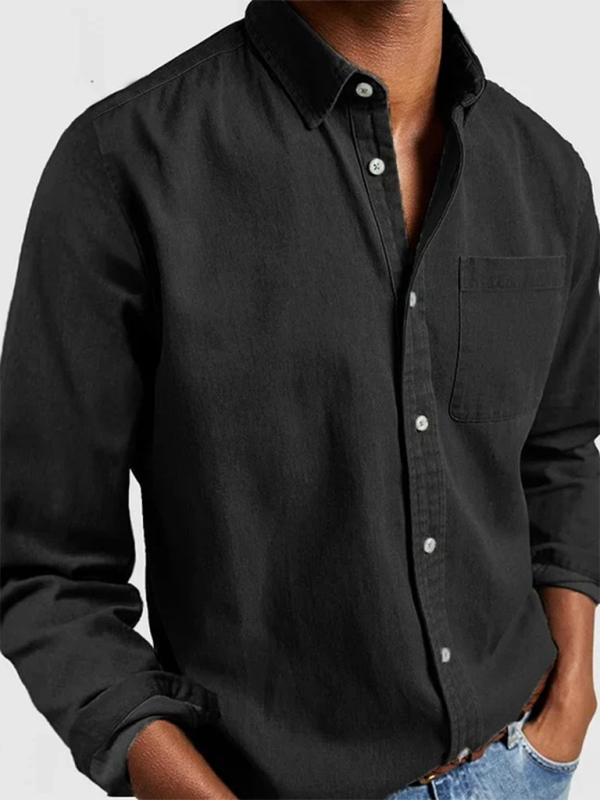 Long Sleeve Lapel Men's Shirt