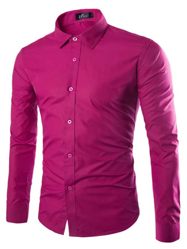 Casual lapel non-iron long-sleeved shirt